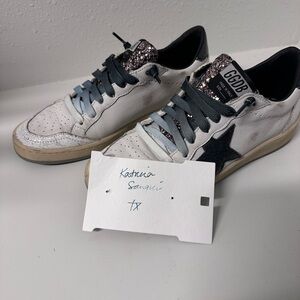 Golden Goose White Sneakers with Black Star